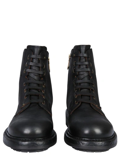 Shop Dolce & Gabbana Leather Boots In Black