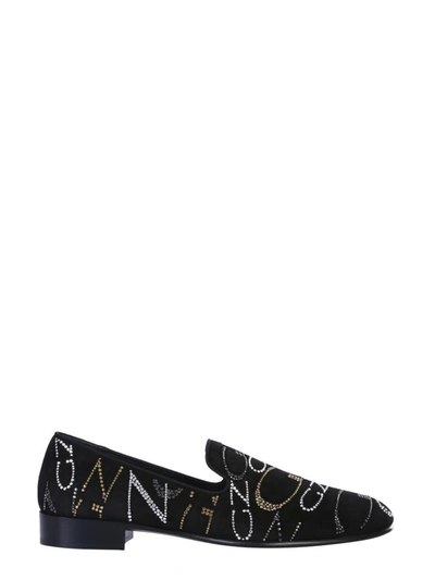 Shop Giuseppe Zanotti "gz Glam" Loafers In Black