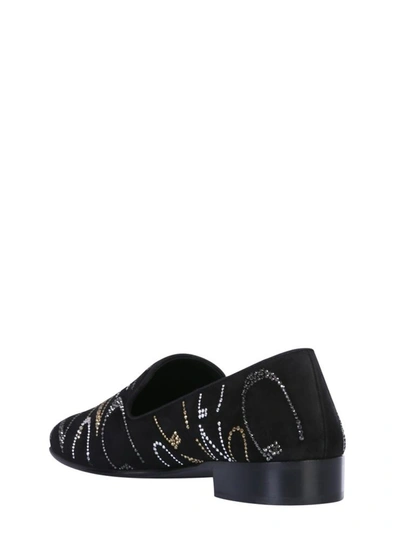 Shop Giuseppe Zanotti "gz Glam" Loafers In Black