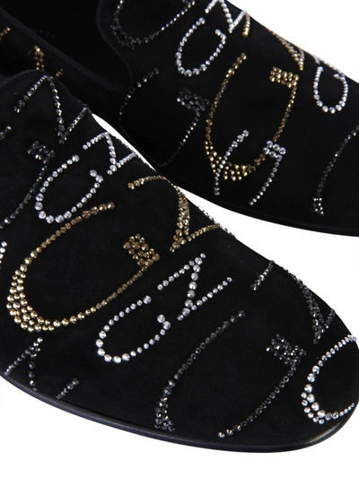 Shop Giuseppe Zanotti "gz Glam" Loafers In Black