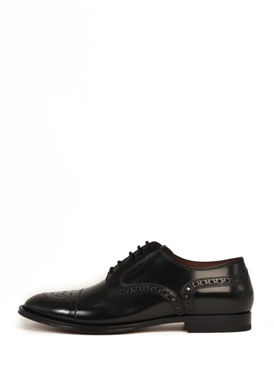 Shop Dolce & Gabbana Duilio Leather Shoes In Black