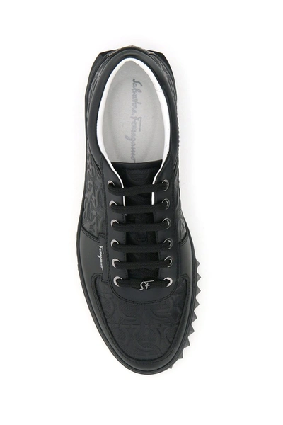 Shop Ferragamo Salvatore  Gancini Scuby Sneakers In Nero