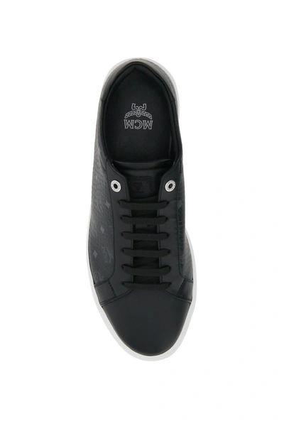 Shop Mcm Terrain Visetos Sneakers In Black