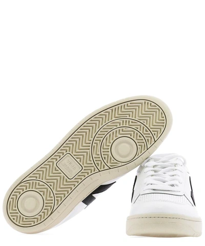 Shop Veja "v-10" Leather Sneakers In White