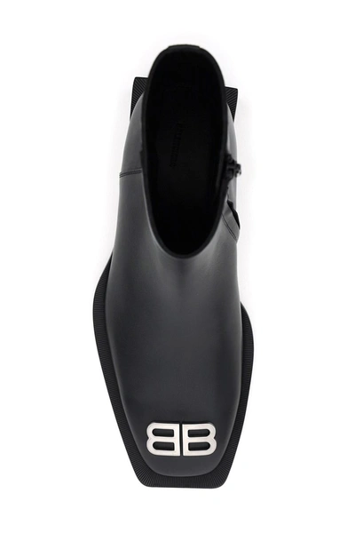 Shop Balenciaga Rim Logo Bb Boots In Black Nikel