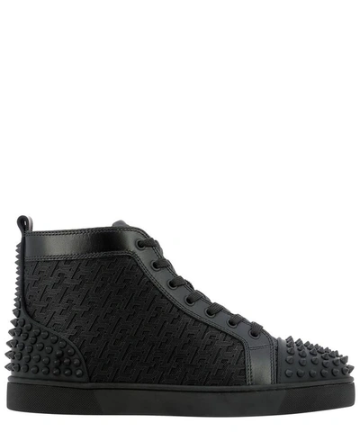 Shop Christian Louboutin "lou Spikes 2" Sneakers In Black  