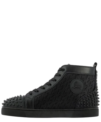 Shop Christian Louboutin "lou Spikes 2" Sneakers In Black  