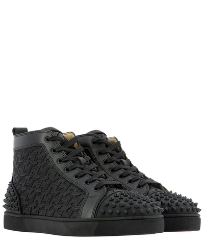 Shop Christian Louboutin "lou Spikes 2" Sneakers In Black  