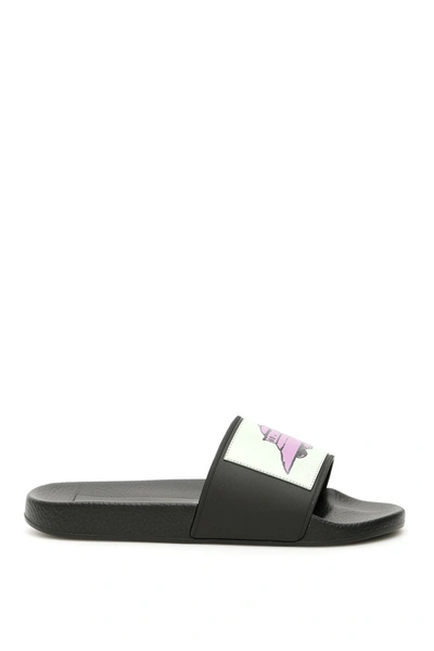 Shop Valentino Garavani Undercover Slides In Nero