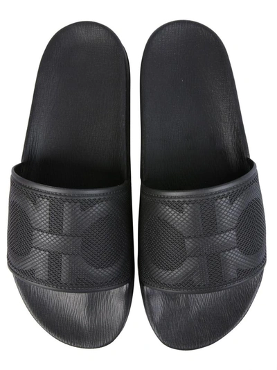Shop Ferragamo Groove 7 Sandals In Black