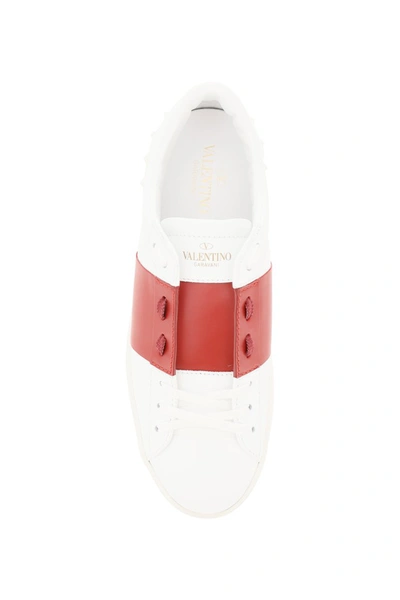 Shop Valentino Garavani Open Sneakers In Bianco Rosso Lacca Bianco