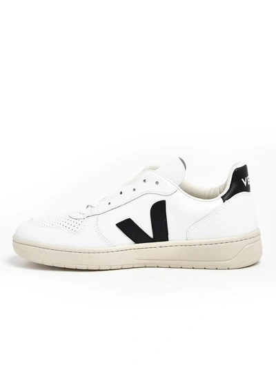 Shop Veja Sneakers V-10 Tall.nero Bianch In White