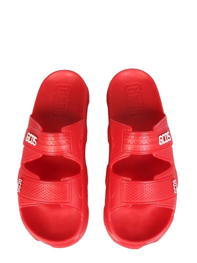 Shop Gcds Sandals With Logo In Red