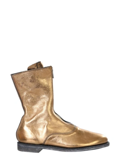 Shop Guidi Zip Boots Unisex In Gold