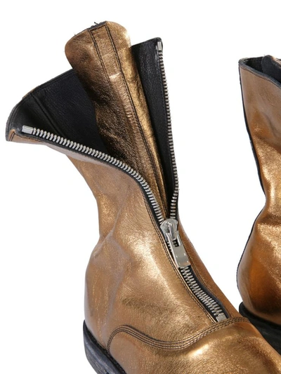 Shop Guidi Zip Boots Unisex In Gold