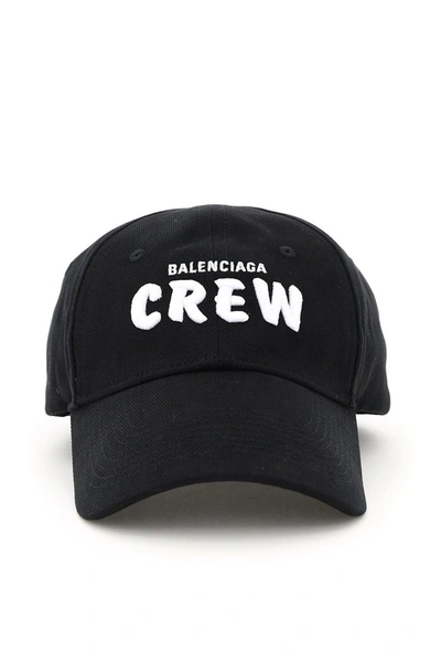 Shop Balenciaga Crew Baseball Cap In Black