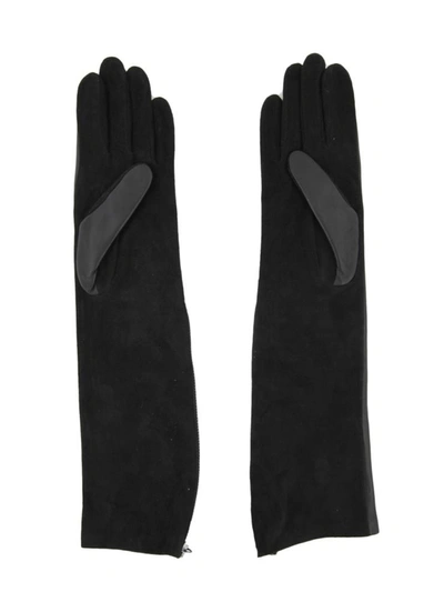 Shop Lanvin Long Gloves In Black