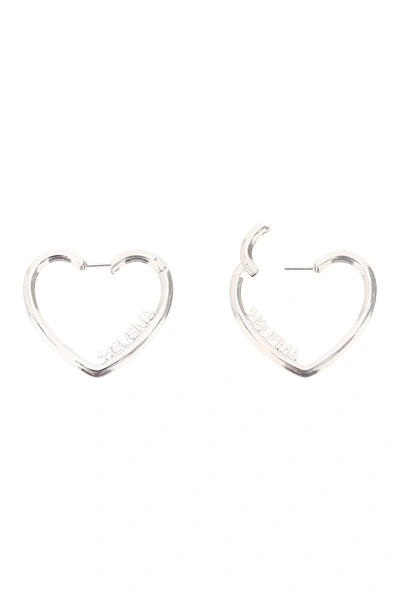Shop Ambush Ladies Small Heart Hoop Earrings In Silver Silver