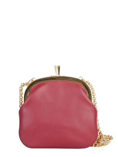 Shop Marni Wallet With Chain And Logo In Pink