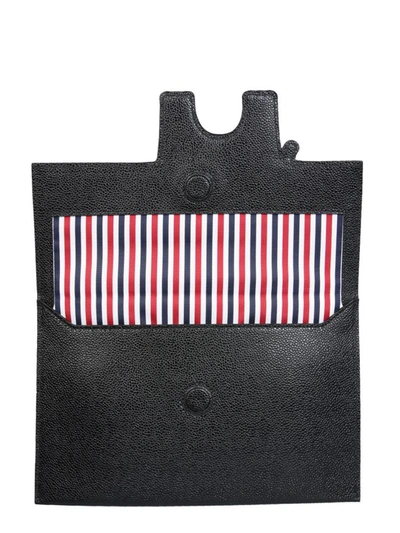 Shop Thom Browne Leather Wallet In Black