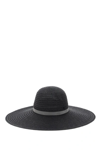 Shop Maison Michel Blanche Woven Hemp Hat In Black