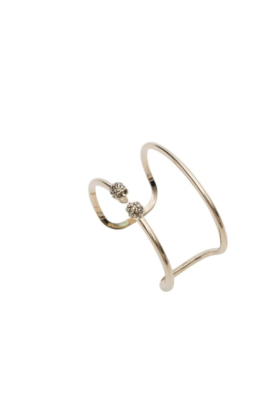 Shop Alexander Mcqueen Golden Brass Bracelet In Metallic