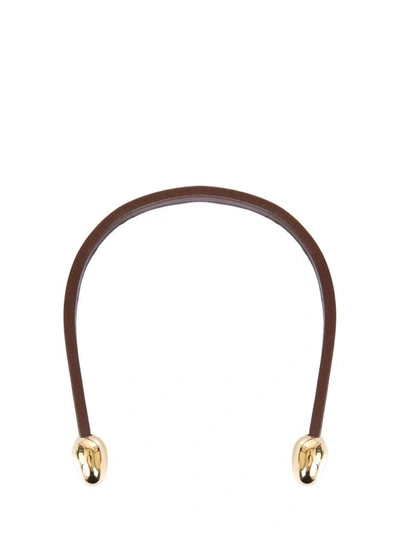 Shop Bottega Veneta Leather Necklace In Brown