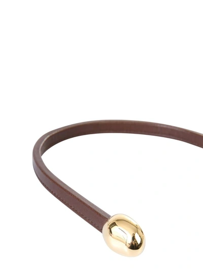 Shop Bottega Veneta Leather Necklace In Brown