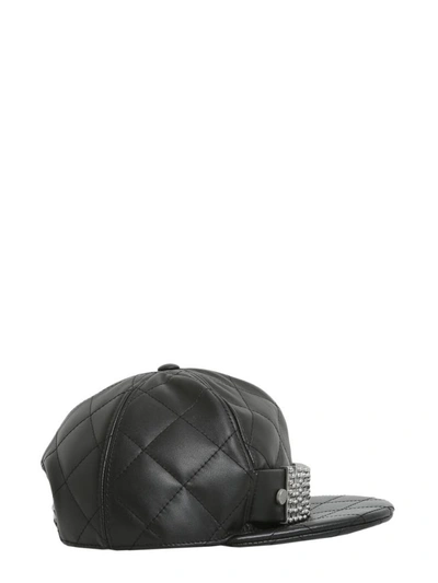 Shop Moschino Quilted Cap In Black