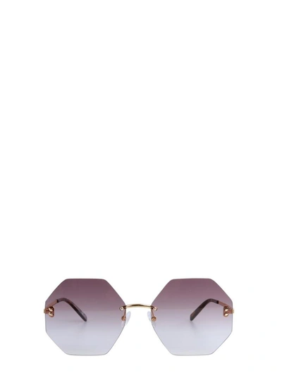 Shop Stella Mccartney Geometric Sunglasses In Gold