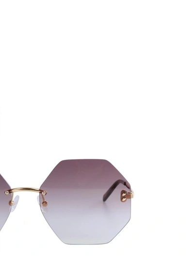 Shop Stella Mccartney Geometric Sunglasses In Gold