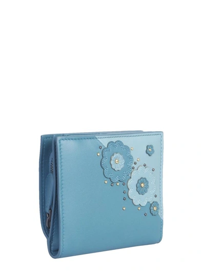 Shop Bottega Veneta Hanami Wallet In Blue