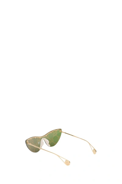 Shop Gucci Cat-eye Mask Sunglasses In Metallic