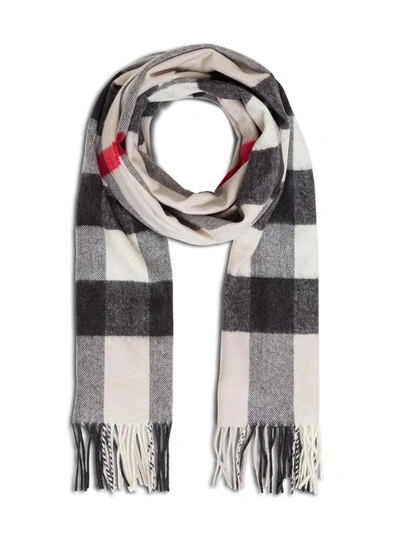 Shop Burberry Maxi Check Cashmere Scarf In Beige