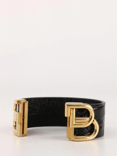 Shop Balenciaga Bb Bracelet Black