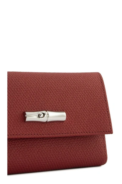 Shop Longchamp Roseau Compact Wallet In Red