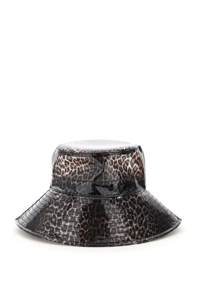 Shop Maison Michel Charlotte Leopard Pvc Bucket Hat In Multicol