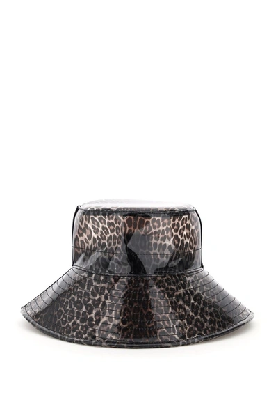 Shop Maison Michel Charlotte Leopard Pvc Bucket Hat In Multicol