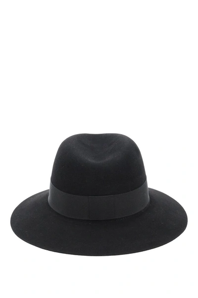 Shop Maison Michel Henrietta Felt Fedora Hat In Black