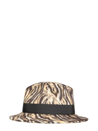 Shop Saint Laurent Wide-brimmed Hat In Animalier