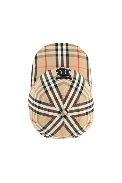 Shop Burberry Check Baseball Cap Tb In Archive Beige Ipchk