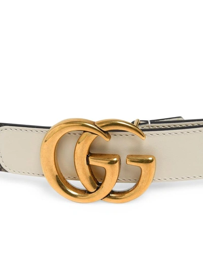 Shop Gucci White Gg Supreme Belt