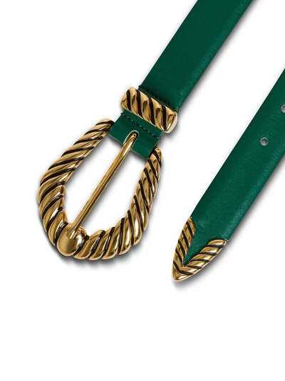 Shop Alberta Ferretti Belt With Golden Buckle In Green