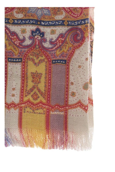 Shop Etro Cashmere And Silk Scarf Calcutta In Multicolor