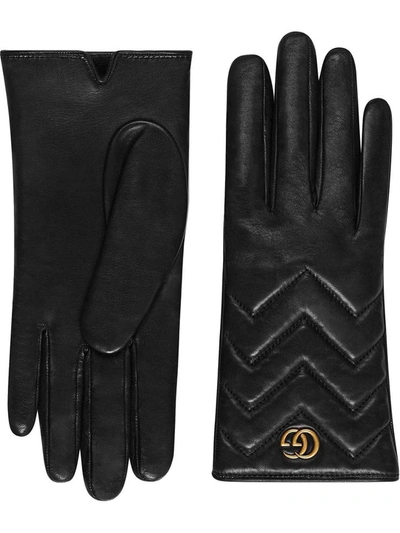 Shop Gucci Gloves Black