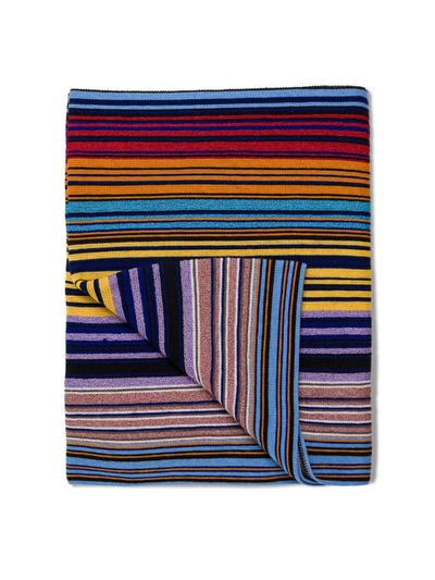 Shop Missoni Mulitcolor Wool Blend Striped Scarf In Multicolor