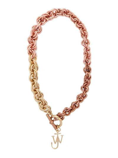 Shop Jw Anderson Choker With Chain In Pink