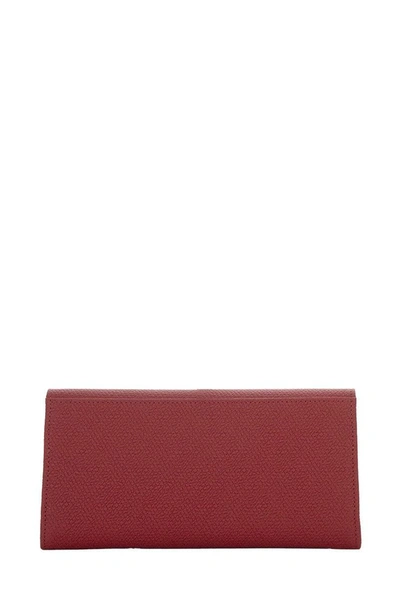 Shop Longchamp Roseau Long Continental Wallet In Red