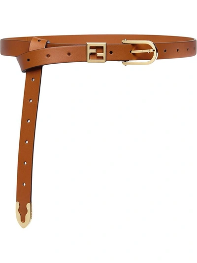 Shop Fendi Belts Leather Brown