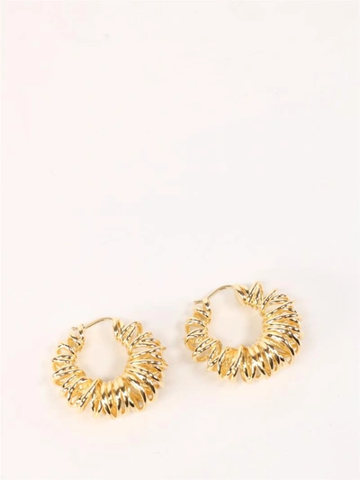 Shop Bottega Veneta Spiral Hoop Earrings Gold